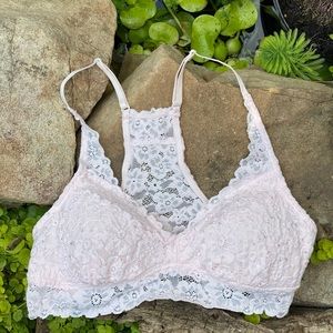 Aerie Racerback Lace Bralette in Baby Pink Size S